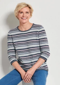 Jacquard-Pullover in Ringel-Optik