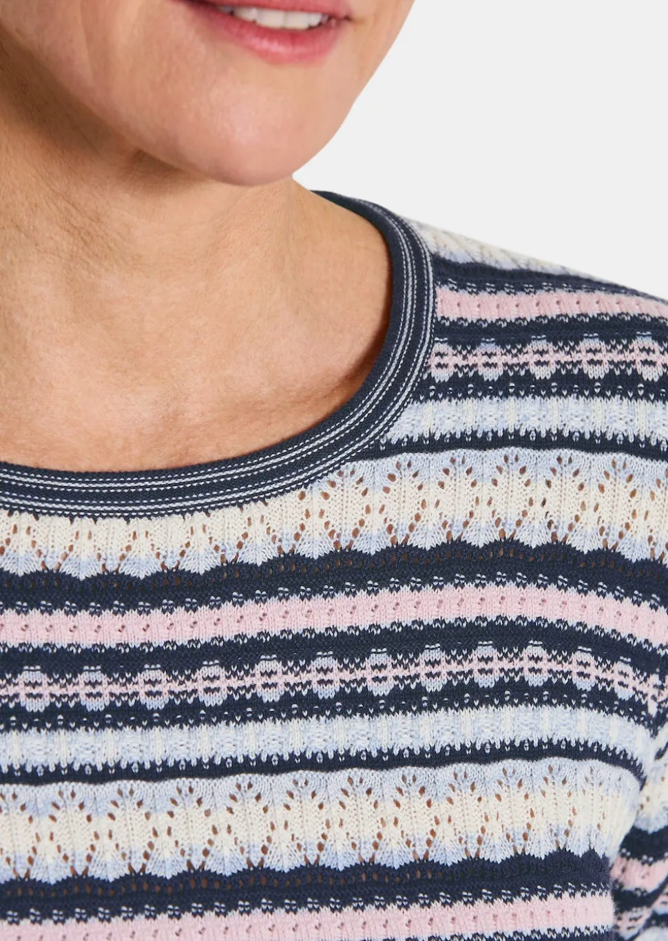 Jacquard-Pullover in Ringel-Optik