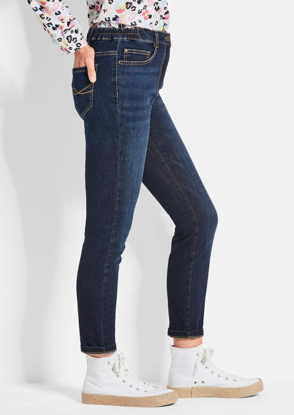 7/8-Jeans BELLA mit Strasssteinen