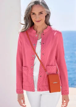 Jeansjacke mit Lochspitze