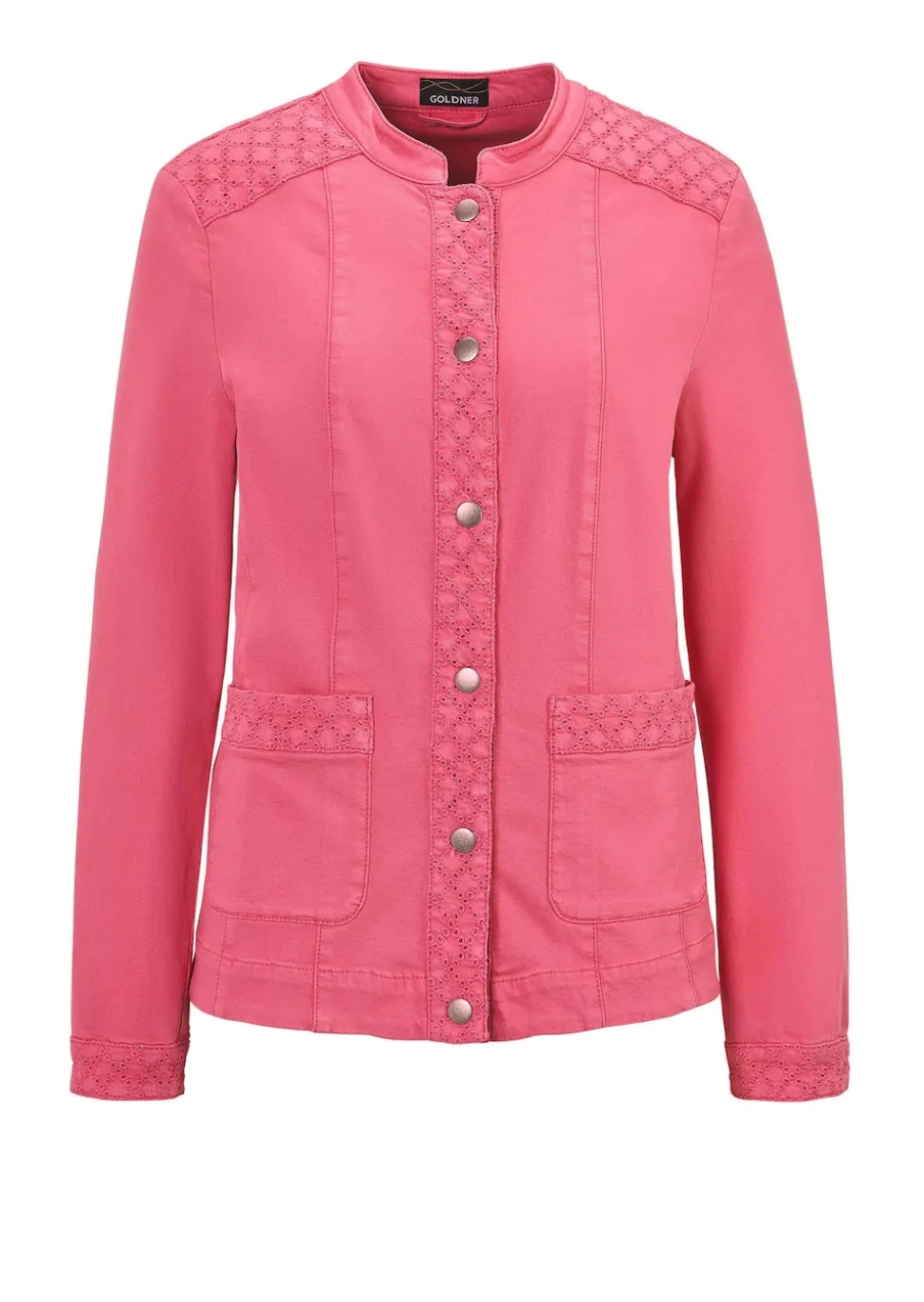 Jeansjacke mit Lochspitze