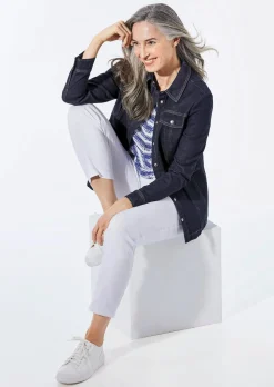 Jeansjacke mit sportlichen Details