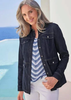 Jeansjacke mit sportlichen Details