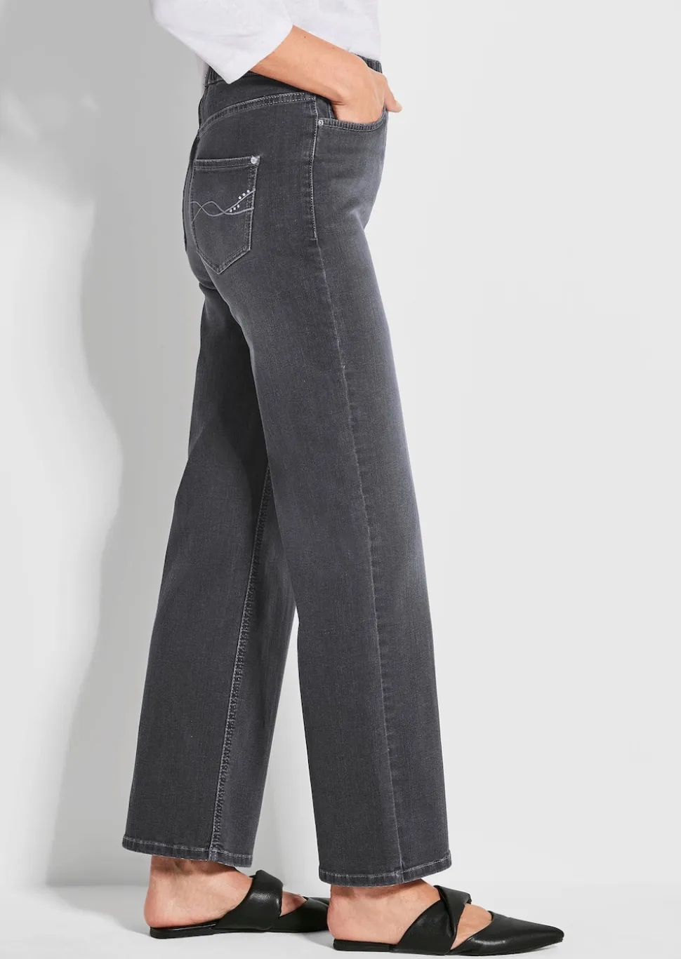 Jeansschlupfhose VERA mit weitem Bein