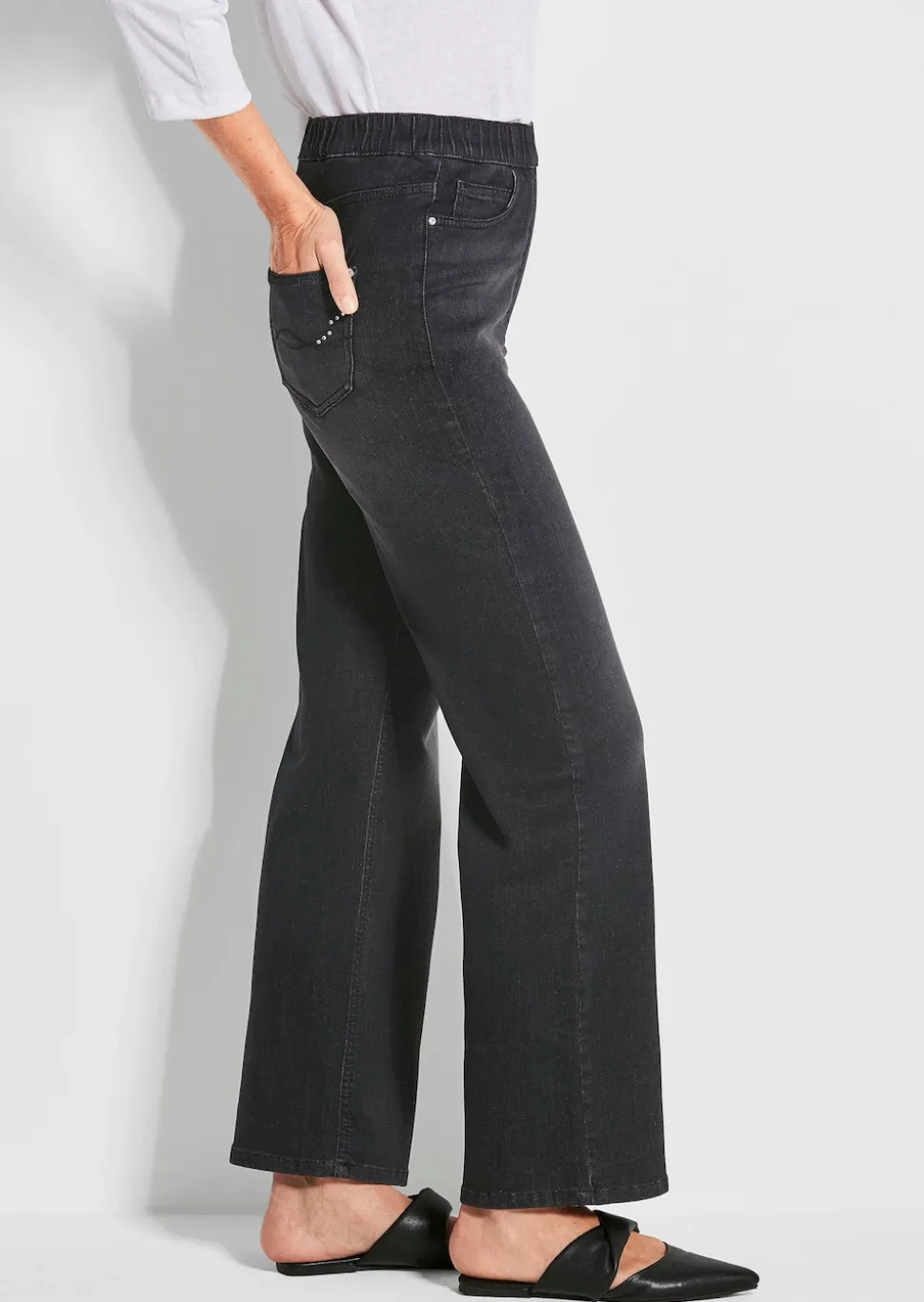 Jeansschlupfhose VERA mit weitem Bein