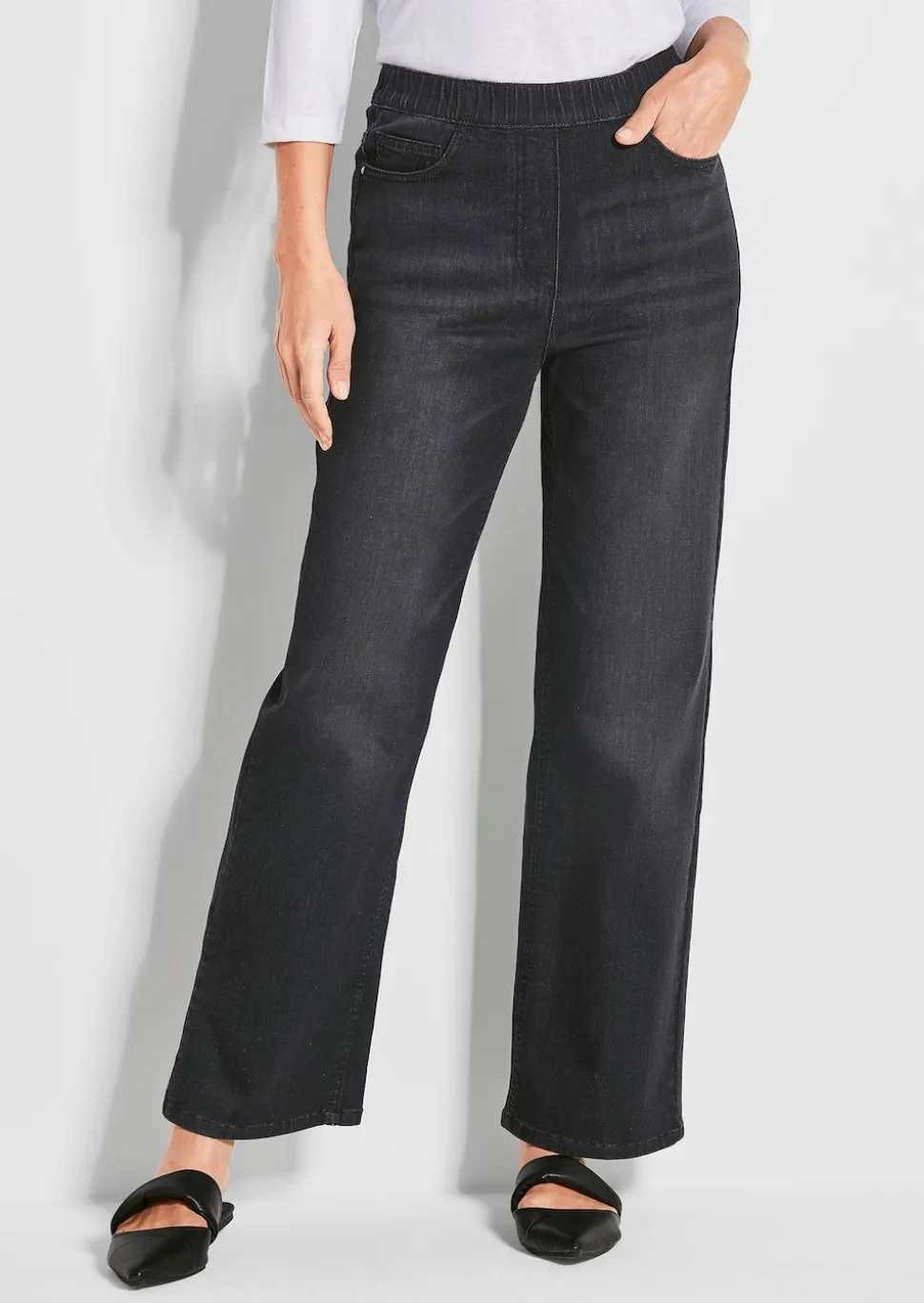 Jeansschlupfhose VERA mit weitem Bein