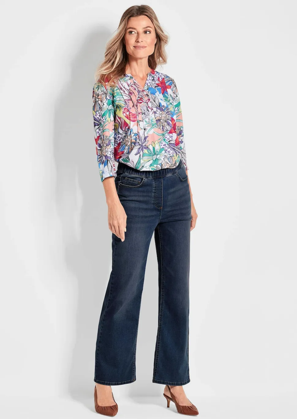 Jeansschlupfhose VERA mit weitem Bein