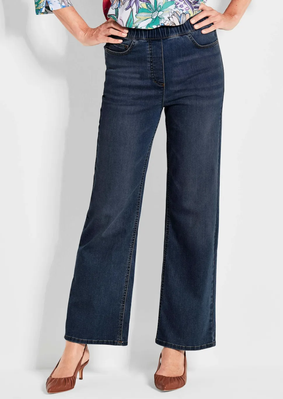Jeansschlupfhose VERA mit weitem Bein