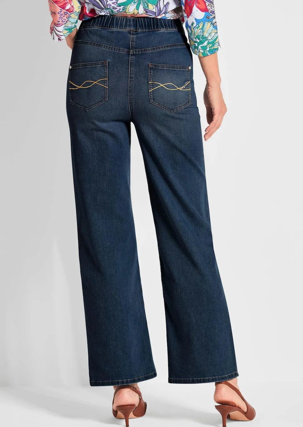 Jeansschlupfhose VERA mit weitem Bein