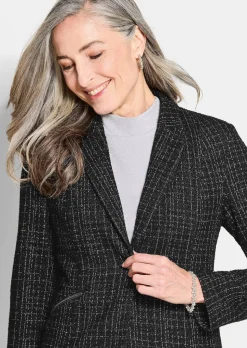 Jersey-Blazer in Tweed-Optik