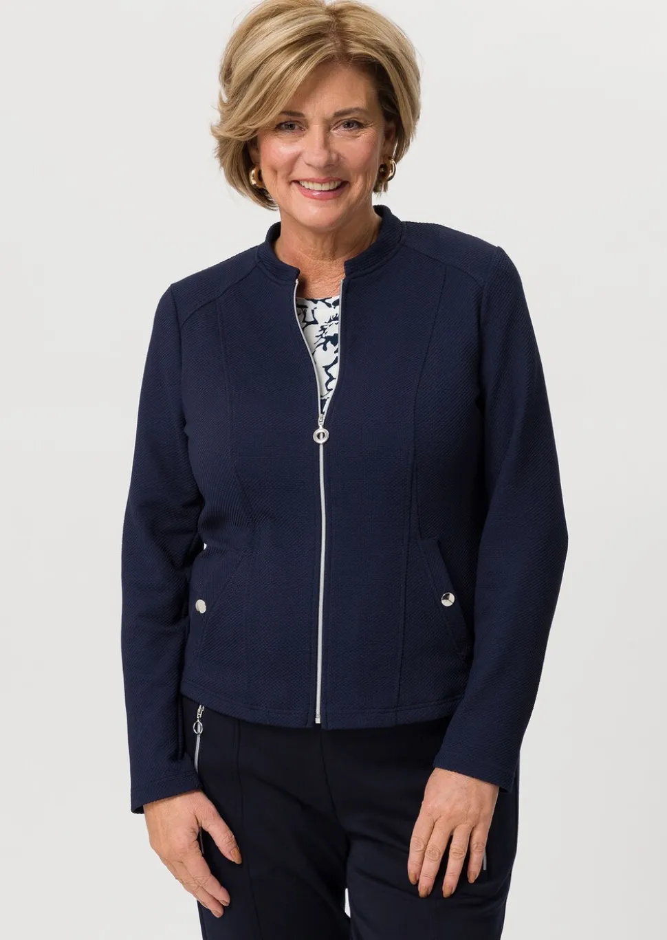 Jerseyblazer mit Reißverschluss