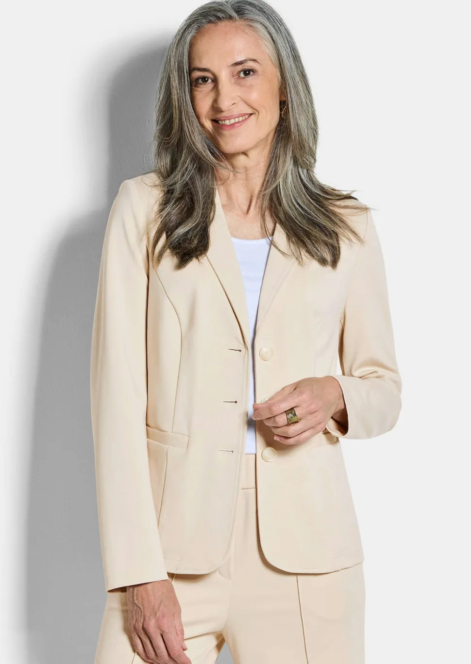 Jersey-Blazer mit Reverskragen
