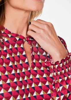 Jerseybluse mit modischen Smok-Details