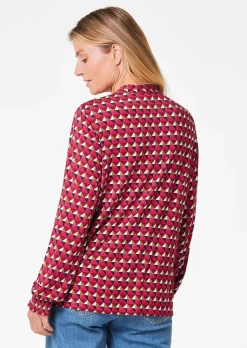 Jerseybluse mit modischen Smok-Details