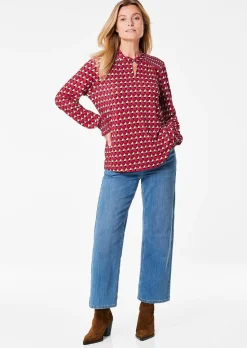 Jerseybluse mit modischen Smok-Details