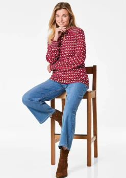 Jerseybluse mit modischen Smok-Details