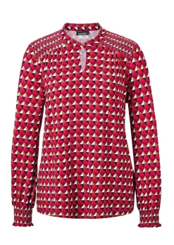 Jerseybluse mit modischen Smok-Details