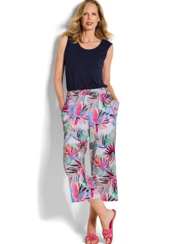 Jersey-Culotte VERA mit Palmenprint