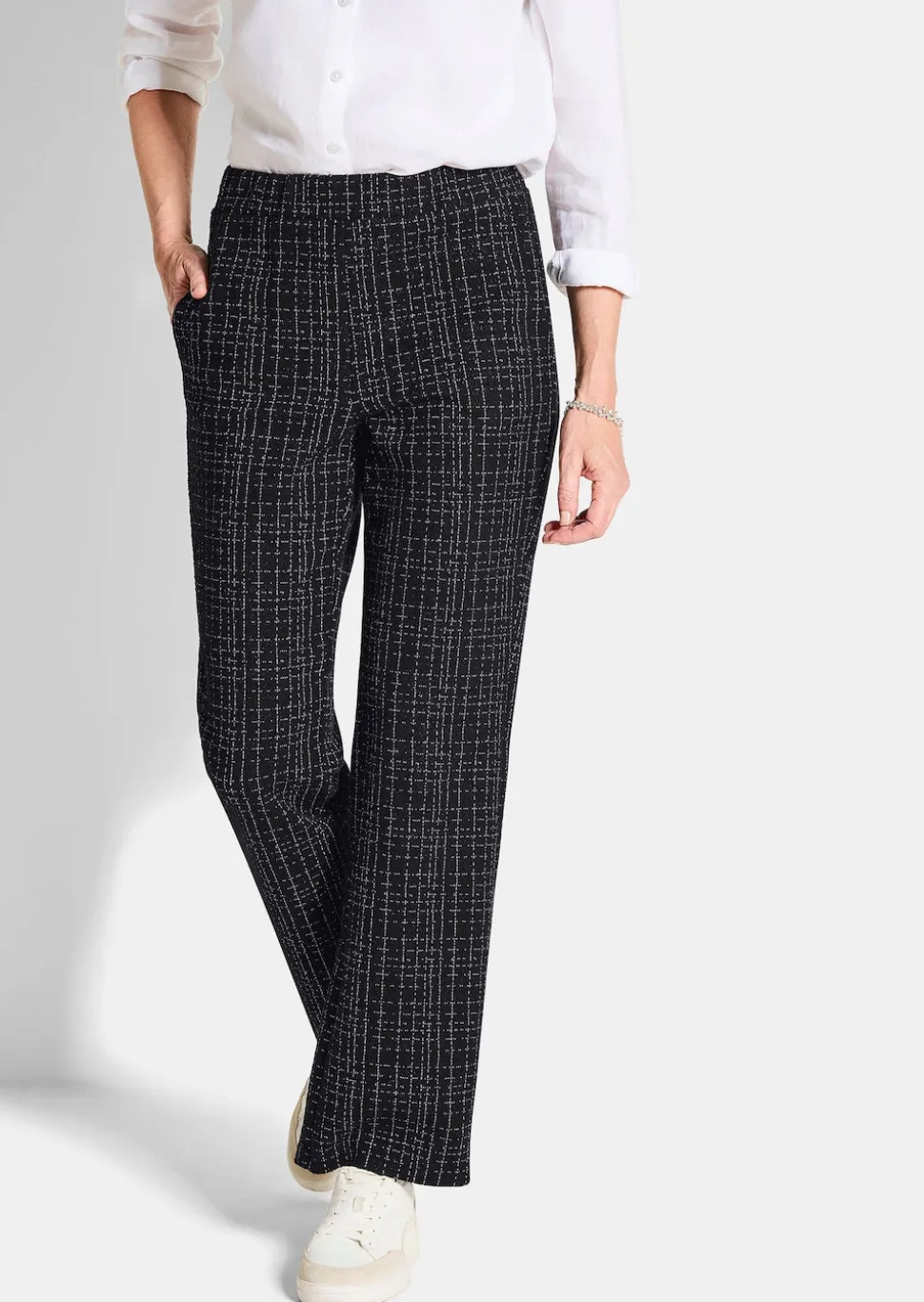 Jerseyhose VERA in Tweed-Optik