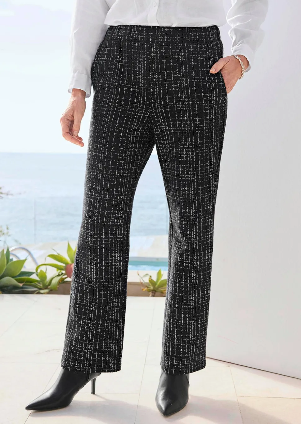 Jerseyhose VERA in Tweed-Optik