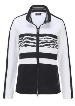 Jersey-Jacke in Streifenoptik