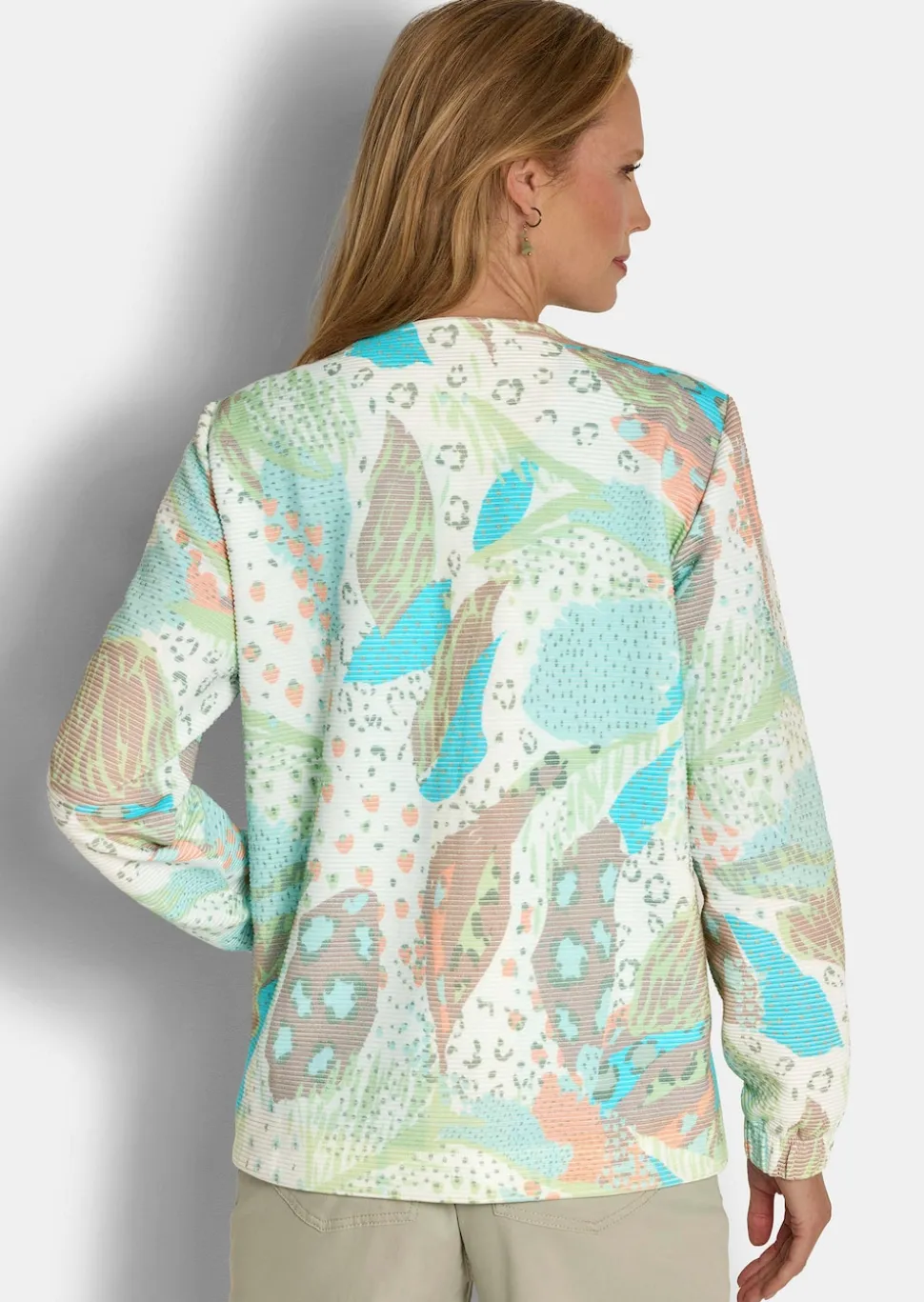 Jersey-Jacke mit Ottomanstruktur