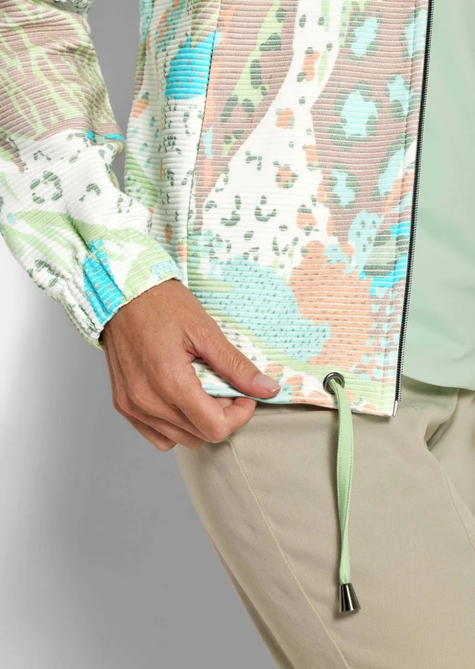 Jersey-Jacke mit Ottomanstruktur