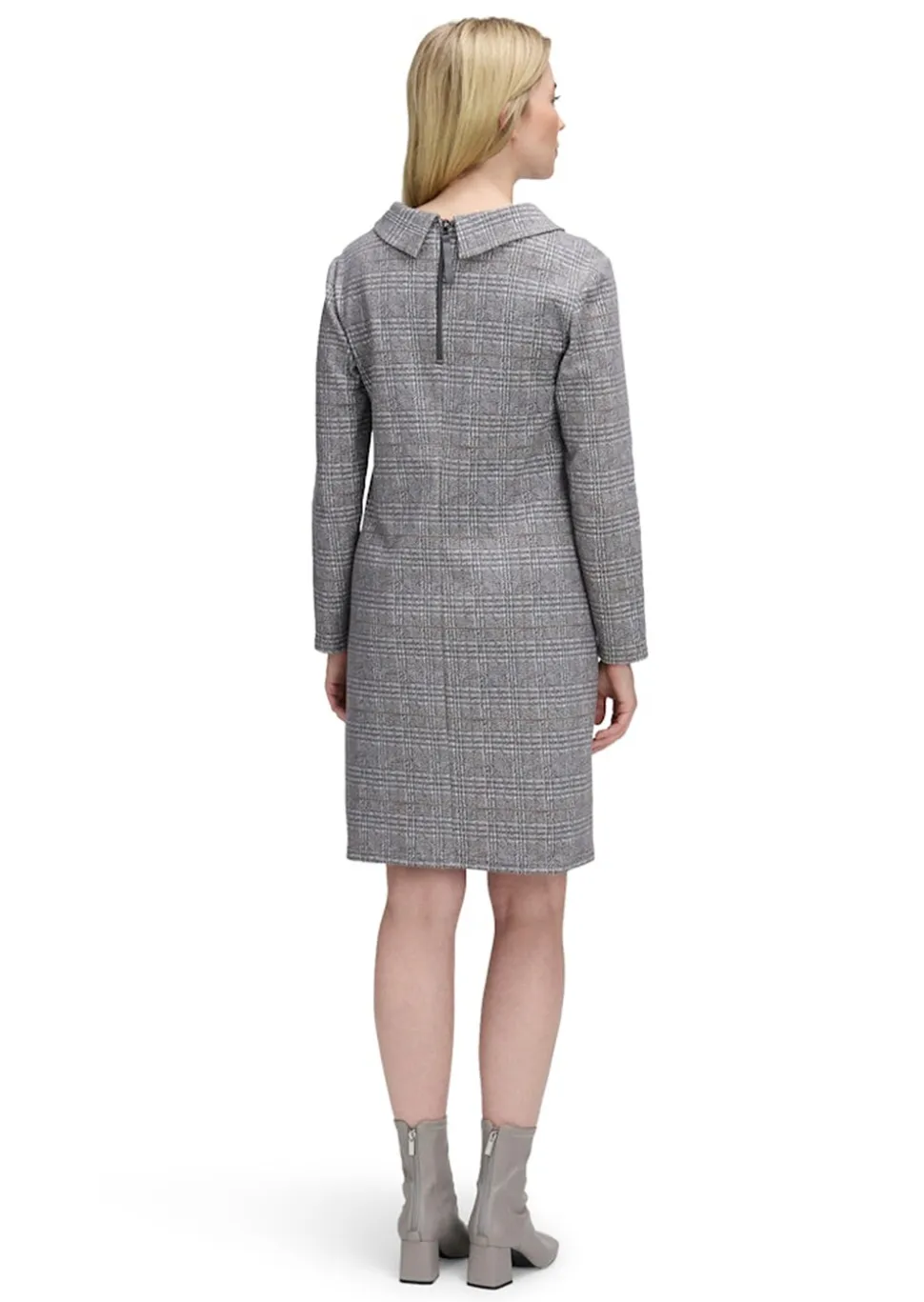 Jerseykleid aus Karo-Jacquard