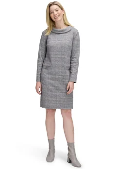 Jerseykleid aus Karo-Jacquard