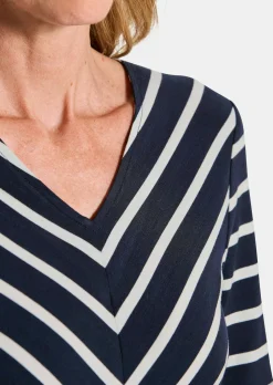 Jersey-Kleid im Marine-Look