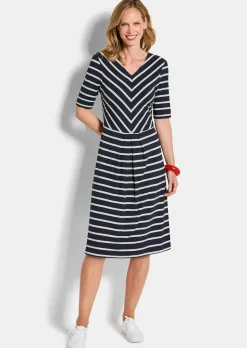 Jersey-Kleid im Marine-Look