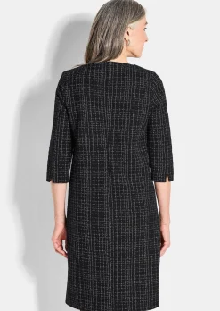 Jerseykleid in Tweed-Optik mit feinem Glanz