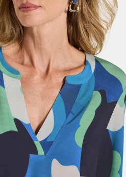 Jerseykleid mit Bindeband und Taschen