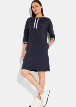 Jersey-Kleid mit Stehkragen