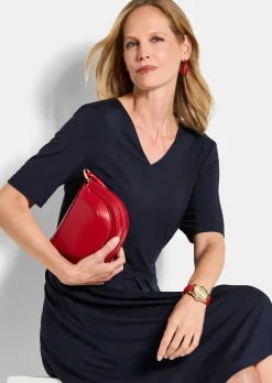 Jersey-Kleid mit V-Ausschnitt