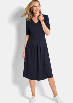 Jersey-Kleid mit V-Ausschnitt