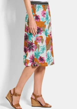 Jerseyrock mit Animal Print und Blumen