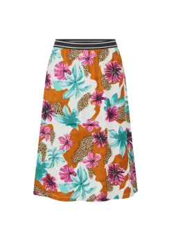 Jerseyrock mit Animal Print und Blumen