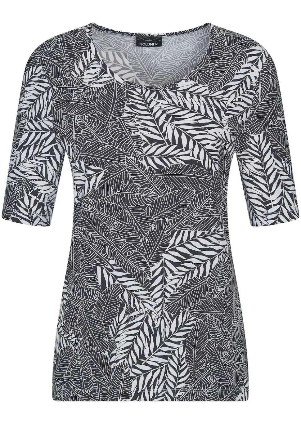 Jersey-Shirt im Blätter Print
