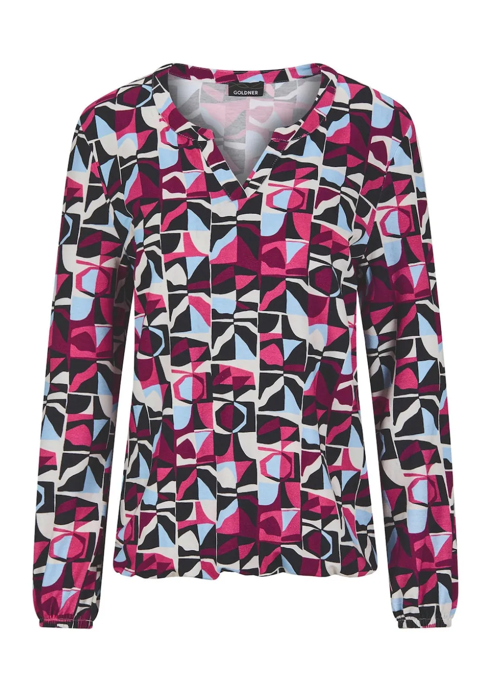 Jersey-Shirt im eleganter Blusen-Optik