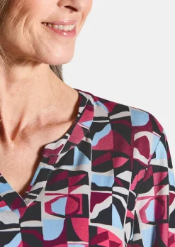 Jersey-Shirt im eleganter Blusen-Optik