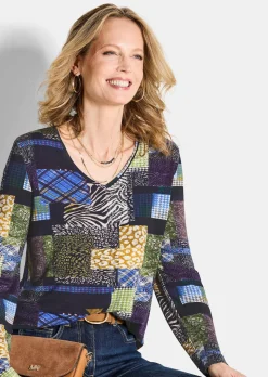 Jersey-Shirt im Patch-Print