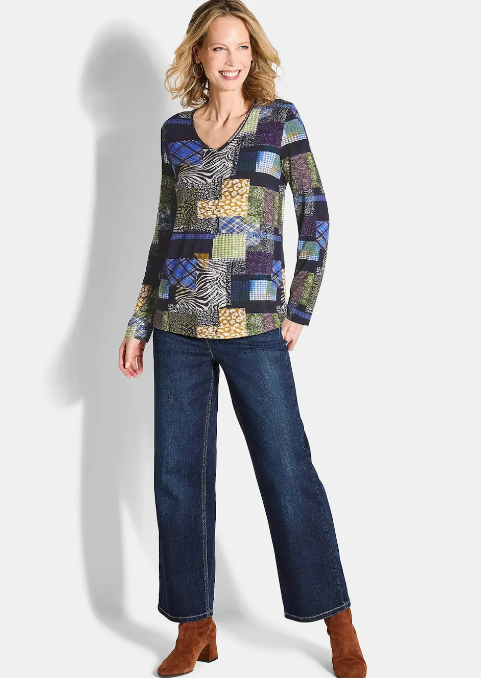 Jersey-Shirt im Patch-Print