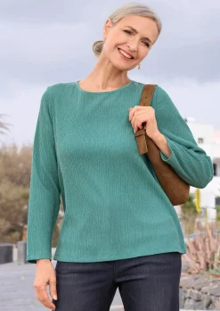 Jersey-Shirt in Krepp-Optik