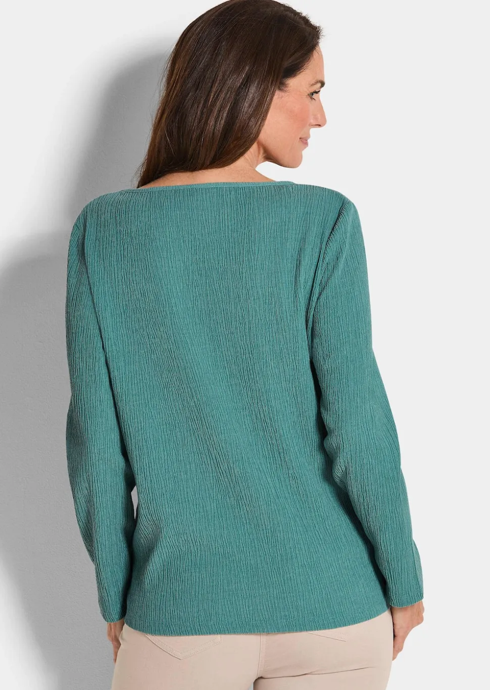 Jersey-Shirt in Krepp-Optik