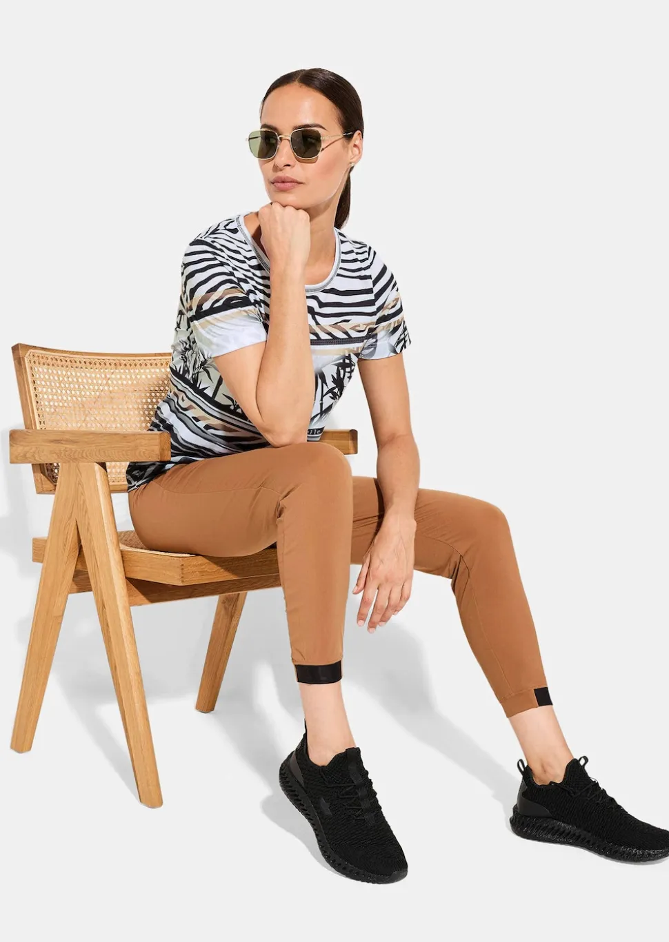 Jersey-Shirt mit Animal Print