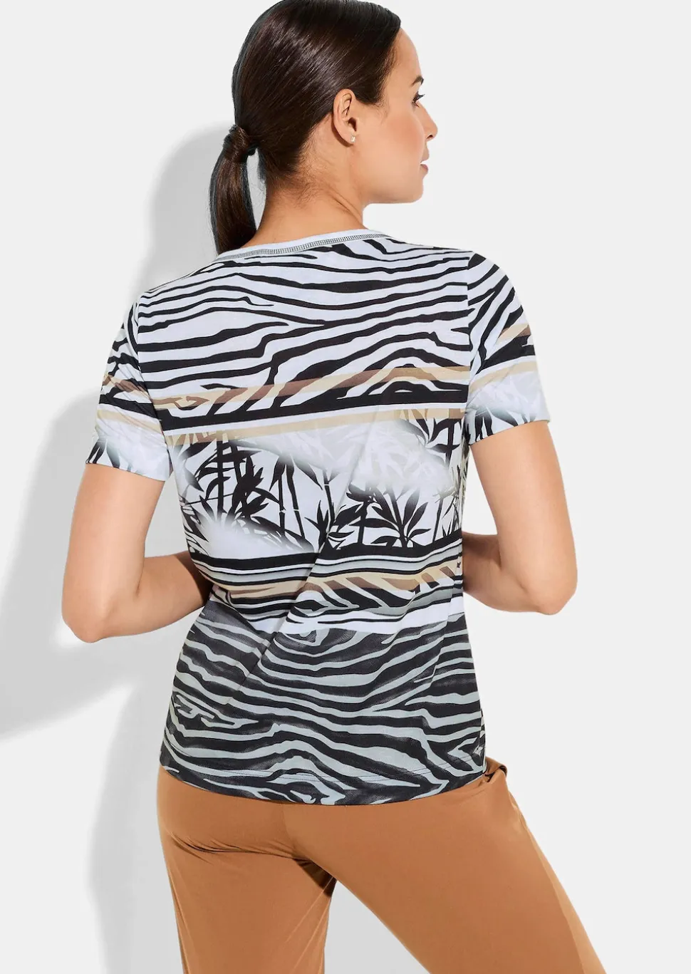 Jersey-Shirt mit Animal Print