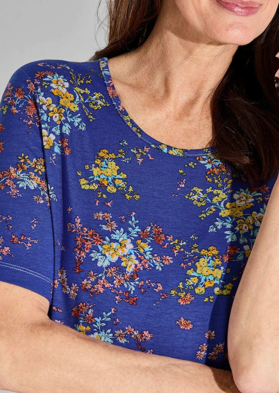 Jersey-Shirt mit Blümchen