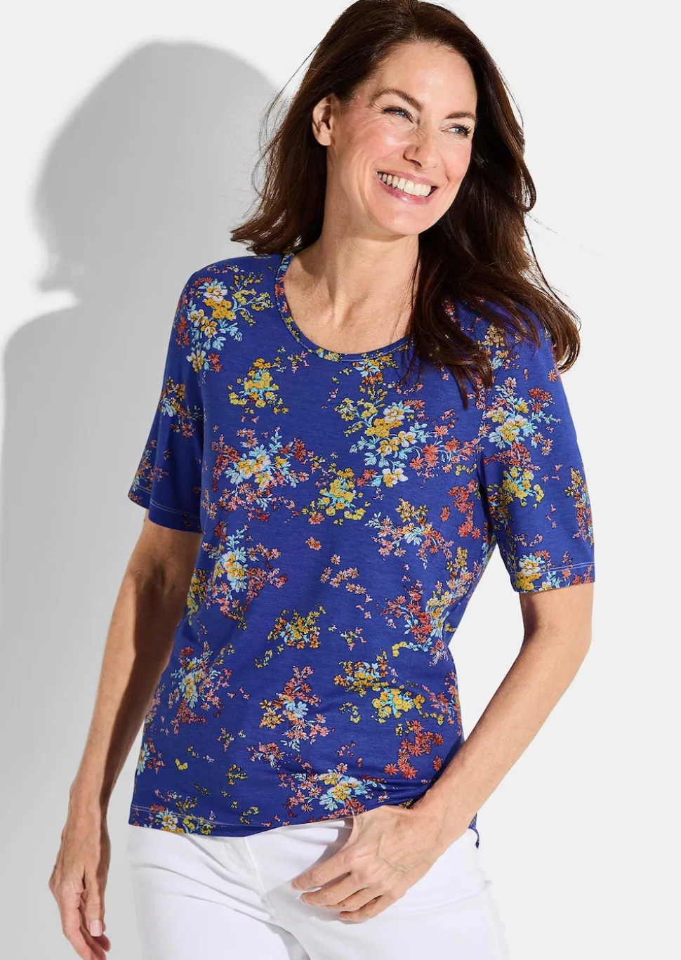 Jersey-Shirt mit Blümchen
