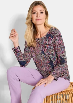 Jersey-Shirt mit Blätterprint